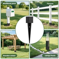 Fence Post Anchor 4×4 26″ Length 3.6″ x 3.6″ Heavy Duty Metal – For Fence