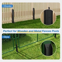 Steel Fence Post Anchor Kit – 2 Pack, Heavy Duty Repair Stakes for Broken Woo…