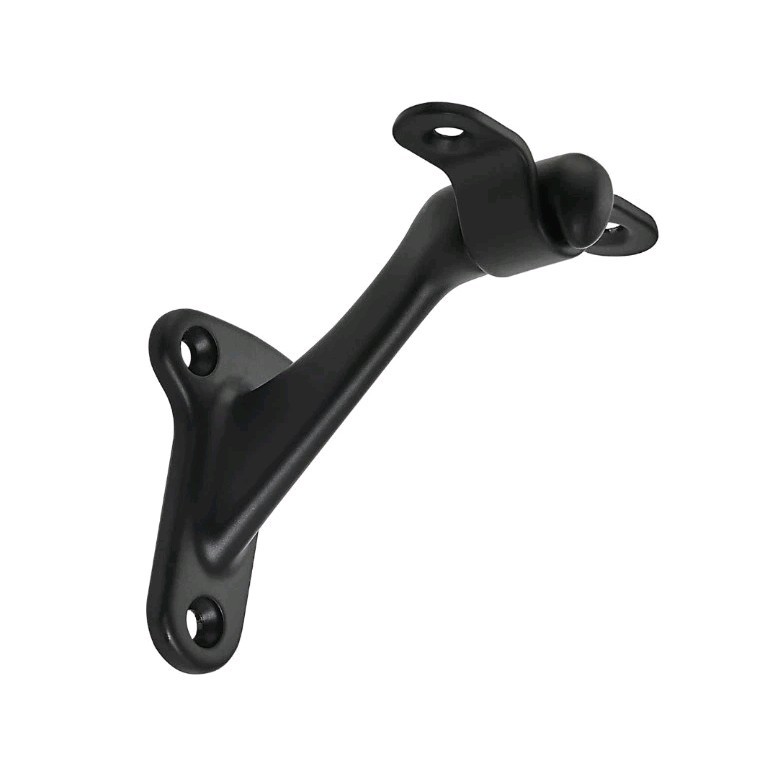 6 Pack 3 Inch Matte Black Hand Rail Bracket Heavy Duty Hardware for Stairways…