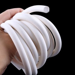 White Silicone Rubber Sponge Strip Foamed Cord Foam Seal Gaskets Dia 1mm-30mm