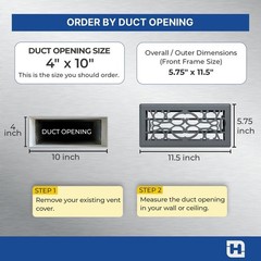 [8 Pack] Fits 4×10 and 10×4 Duct Opening | Decorative Floor Register with Vic…