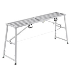 Work Platform, 4 Gear Adjustable Height, Folding Alloy Steel Step Ladder, Portab