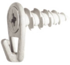 Wall Driller Picture Hooks, White, Small, 35 Lb. Load, 4-Pk. – 122401