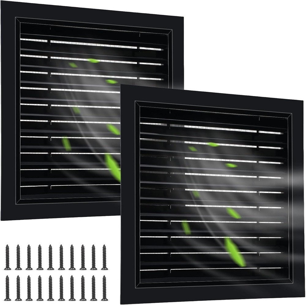 2 Pcs 18X18″ Gable Vent Aluminum Alloy Wall Vents Shed Attic Vent with Screen