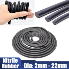 Nitrile Rubber Seal Strip, Round Solid Weather Stripping for Reduce Noise, Shock