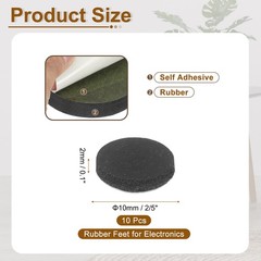 10 Pcs Non Slip Furniture Pads 10mm x 2mm, Adhesive Backed Rubber Feet