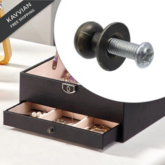 Antrader Mini Box Cabinet Knob Metal Round Head Pull Handle Knobs for Bronze