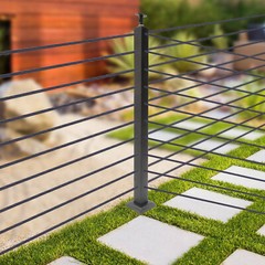 36”x2”x2” Stainless Steel Black Top Mount for Wood Concrete Level Deck NEW