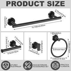 Blulu 20 Pcs Bathroom Hardware Set Stainless Steel Towel Bar Set Includes 16