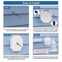 Vinyl Siding Light Mounting Blocks 130110006001 Octagon Siding Mounting Kit For