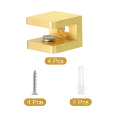 4Pcs Glass Shelf Clamp Glass Clip Holder Support for 5-8 mm Thick Gold