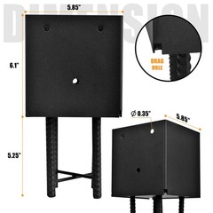2 Pack Metal Post Base Holder, 6”x6” Internal 5.5″x5.5″, Post Anchor Bracke…
