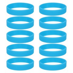 10Pcs Silicone Rubber Bands Non-slip 3.54 Inch Flat for Books, Light Blue