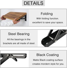 24 Inch Heavy Duty Folding Shelf Brackets 2 Pcs Metal Collapsible Triangle