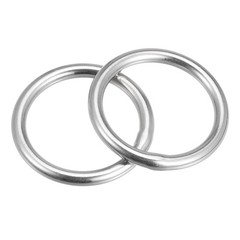 316 Stainless Steel Round Ring Welded O-Rings 35mm(1.38″) ID 5mm Thick 2pcs