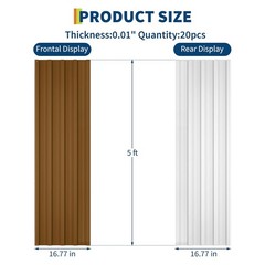 Roofing Panels 20 PCS 0.01” Metal Corrugated Panels Sheets for Garage Shed