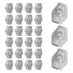 24Pcs Stainless Steel Wire Rope Saddle Clips for Heavy Duty Outdoor Wire Clamp