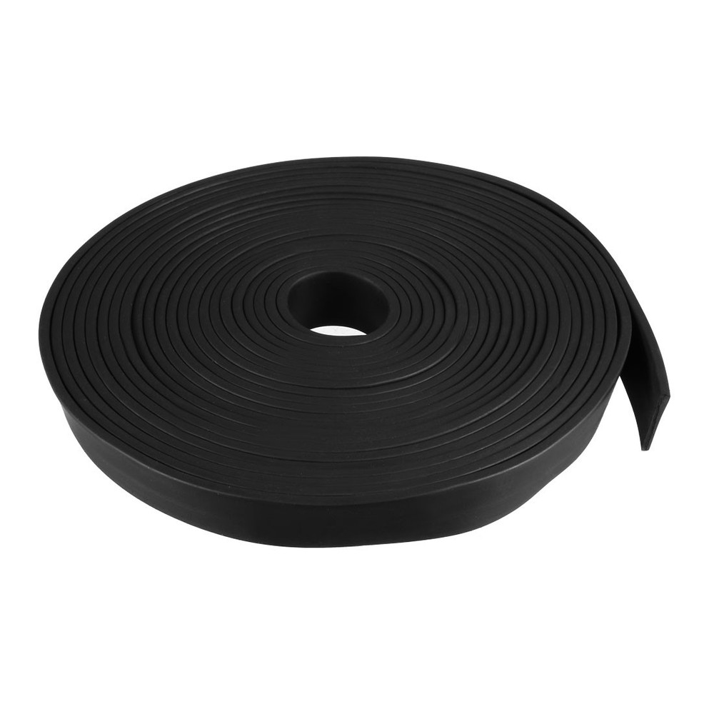 Solid Rectangle Rubber Seal Strip 15mm Wide 2mm Thick, 5 Meters Long Black