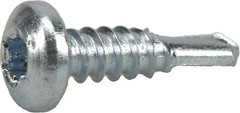 Power Pro Premium Self-Drilling Metal Screws, Zinc Plated Steel, Pan Silver