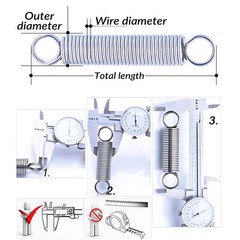 Expansion Spring Extension Expanding Springs A2 Stainless Steel L=10-300mm 0.3mm