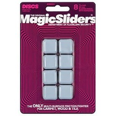 Surface Protectors,Furniture Sliding Discs,Adhesive,15/16-In. Square,8-Pk. – 080