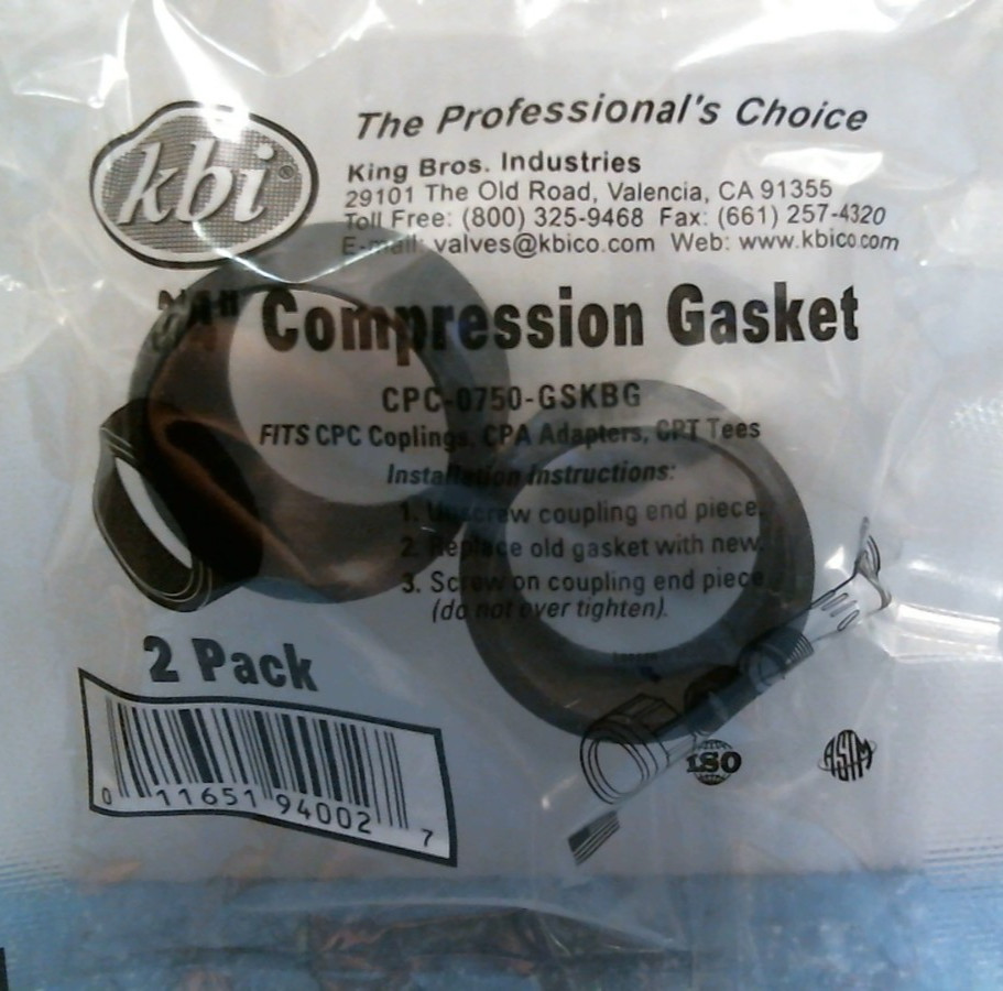 KBI 3/4″ Compression Gasket 2 pk. (94002) FS