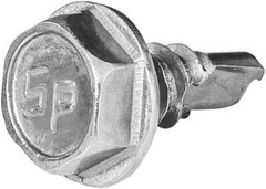 #10 x 1/2” Hex Washer Head Self-Drilling Tek Screw Zinc 1/2″ Long, Silver