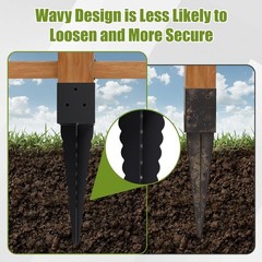 4×4 Fence Post Anchor 16″ Actual 3.6″x3.6″ Ground Spike – No Dig Easy Install