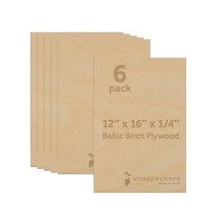 Baltic Birch Plywood 6mm 1/4″x12″x16″ (6 Sheets) B/BB Grade Laser Craft Wood