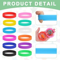 20Pcs Silicone Rubber Bands Non-slip 3.54 Inch Flat for Books, Red