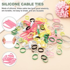 250Pcs Silicone Cable Ties, 15mm Silicone Rubber Bands, Light Gray(25x5x0.6mm)