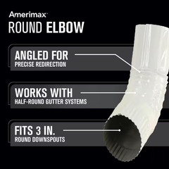 3 In. Hi Gloss 80° White Aluminum round 75° Elbow