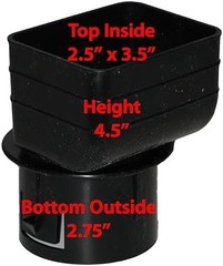 Universal Downspout to Drain Pipe Tile Drainage Adapter (Black, 2x3x3)