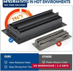 Floor Register 4×10 Inches 2 Pack – Heavy Duty Walkable Steel Floor Vent Covers