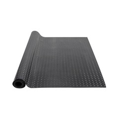 Diamond-Plate Rubber Flooring Roll, 3 mm x 4 ft x 15 ft Garage Floor Mat, SBR Ru