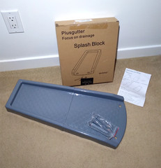 Plusgutter Rain Gutter Downspout Extension Splash Block Grey 23″ X 10.6″ NEW
