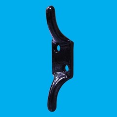 2x 100mm (4″) Black Cast Iron Cleat Hook, Flag Pole Rope Halyard Washing Line