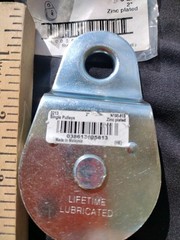 National Hardware 2IN Silver Fixed Single Pulley Steel Body with Zinc Sheave