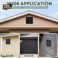 8 Pack 6×6 Aluminum Gable Attic Vents Louver Wall Vent w/ Screen Mesh Silver