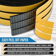 Neoprene Self Adhesive Backed Foam Sponge Strip Roll Sheet Tape Sticky Seal EPDM