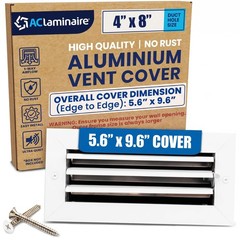4×8 Inch (Duct Opening) Aluminum 1-Way Air Flow Vent – Vent Cover for Wall