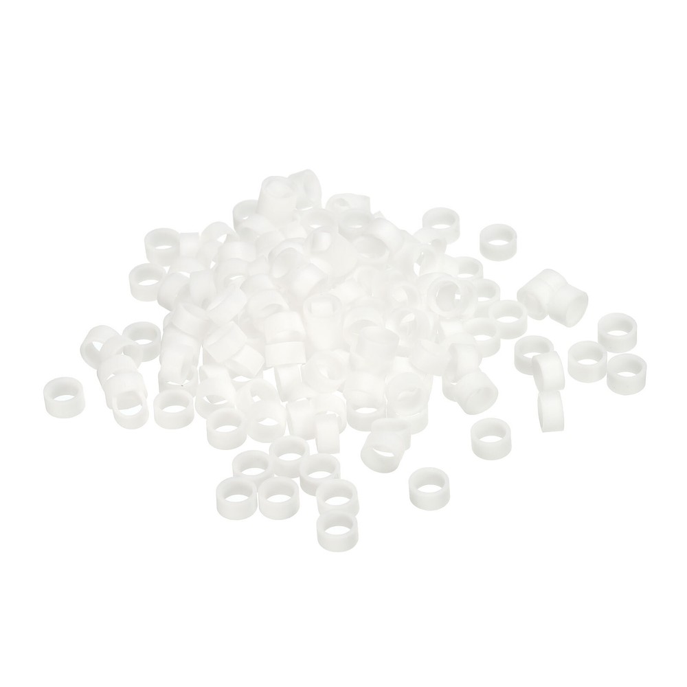 Silicone Rubber Bands Rings 200pcs Non-slip 3/8″ Flat White for Books, Art