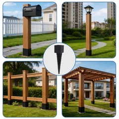 2 Pcs 4″x4″ Fence Post Anchor Ground Spike â€“ Heavy Duty 16″ Metal Post Base (