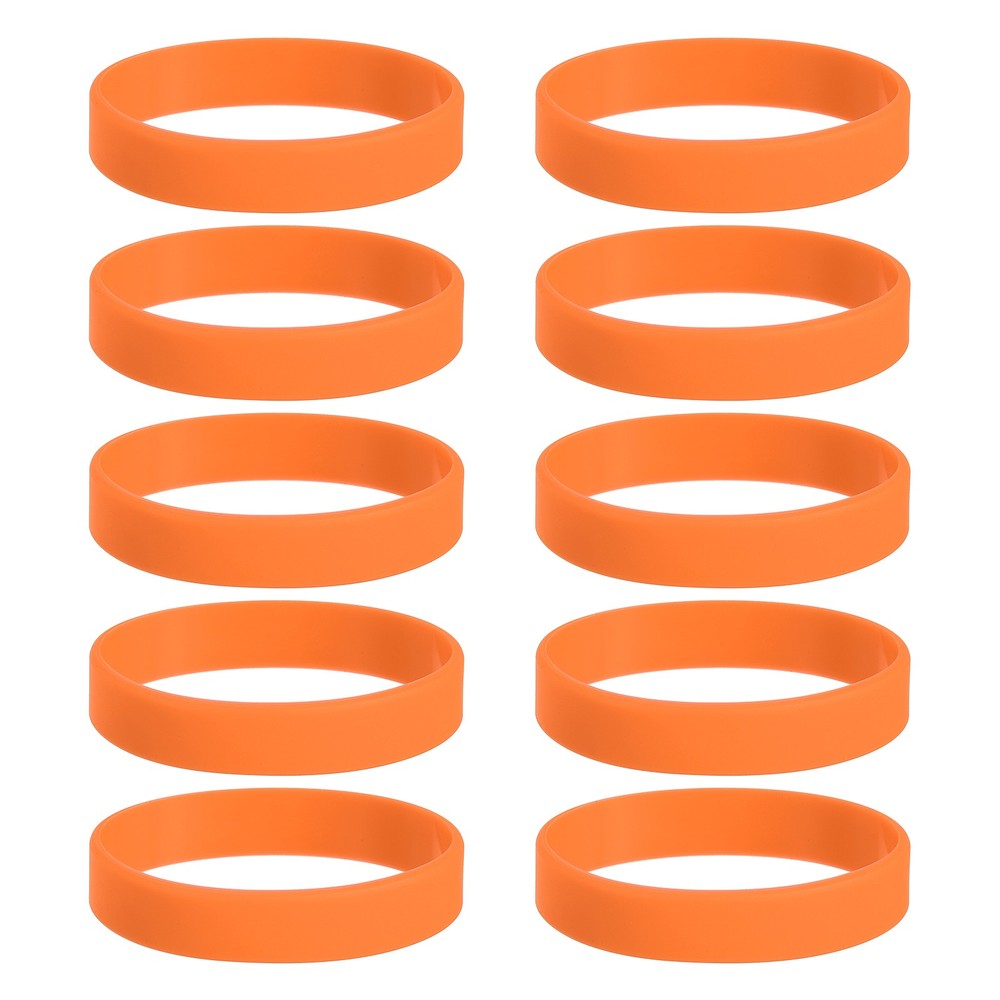 10Pcs Silicone Rubber Bands Non-slip 3.54 Inch Flat for Books, Orange