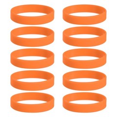 10Pcs Silicone Rubber Bands Non-slip 3.54 Inch Flat for Books, Orange