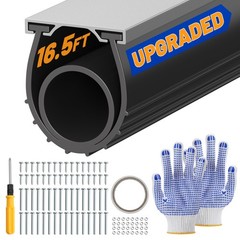 Bamgoten Garage Door Bottom Seal, 16.5FT Heavy-Duty 16.5 Feet, Black