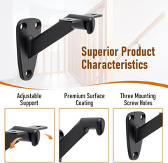 Handrail Stair Brackets, 6 Pack Heavy Duty Hand Rail Bracket for Stairways Handr