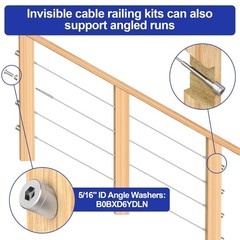 10 Pack Invisible Cable Railing Kit T316 Stainless Steel 1/8 Inch for Wood