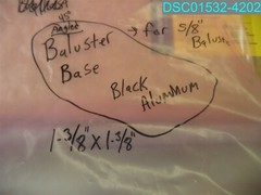 QTY=30: 45 DEGREE BALUSTER BASE ALUMINUM BLACK 1-3/8″ X 1-3/8″