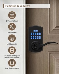 Keypad Door Lock with Handle, Electronic Keyless Entry Door Lock with , Locks…